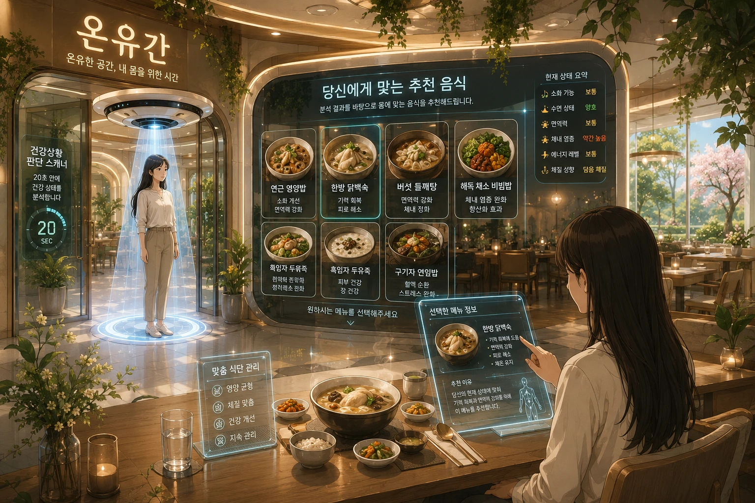 맞춤 음식 추천과 식사가 이루어지는 음식존